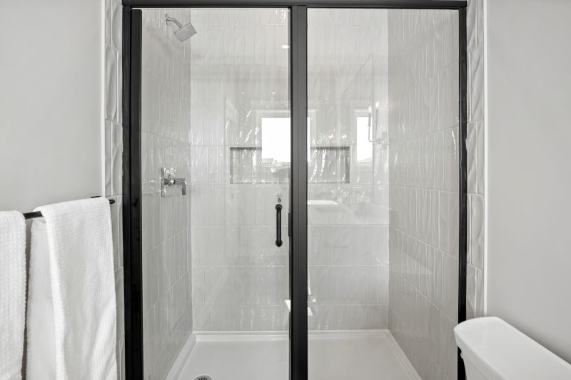 Shower with Black Frame Details